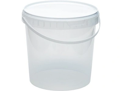 Ведро 2,8л. круглое, с белой крышкой, арт. ВП 2,8 прозр, код: 28116