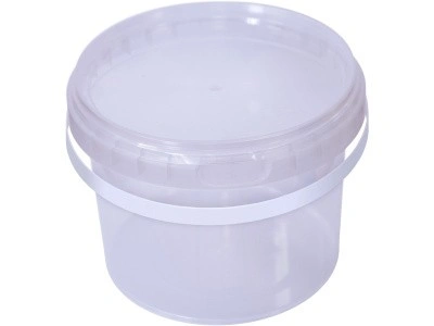 Ведро п/п 0,570л. круглое, d-131мм, с ручкой,с прозрачной крышкой, код: 29509