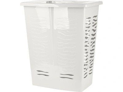Корзина 480х345х595 60л. для белья, с откидной крышкой, стенки перф, код: 36159
