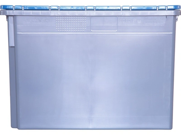 Ящик с крышкой п/э 600х400х415 сплошной, гладкое дно, код: 33154