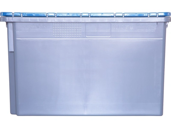 Ящик с крышкой п/э 600х400х365 сплошной, гладкое дно, код: 33152