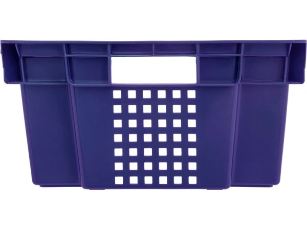 Ящик перфорированный 600×400×200, арт.: 102-У, объём 37, синий, код: 09581