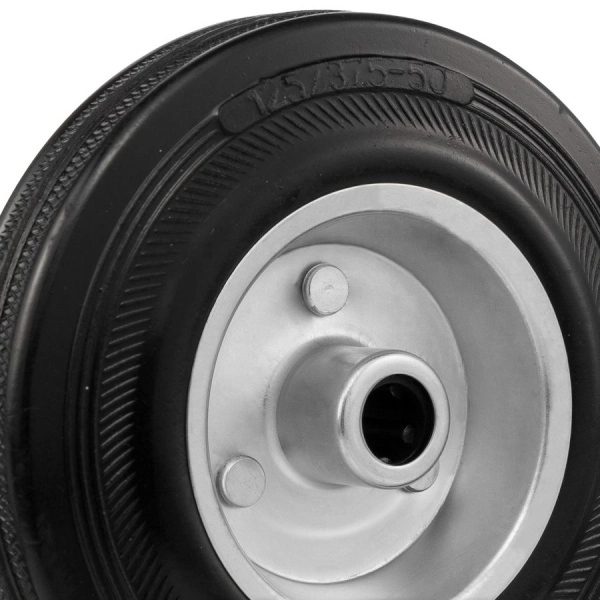 Колесо под ось 15мм Стелла-техник 4000-125 диаметр 125мм, грузоподъемность 100кг, резина, металл