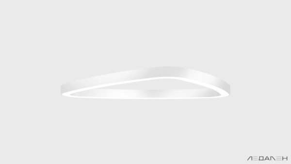 Треугольный подвесной светильник TRIANGOLO SOFT PRO M 4000K 61W, корпус черный