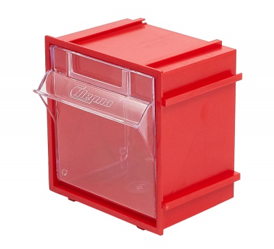 Короб откидной Стелла-техник Single-101 красный, прозрачный